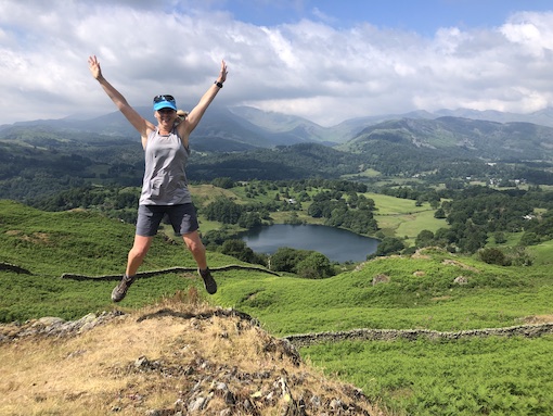 Jumping for joy in the Lake District