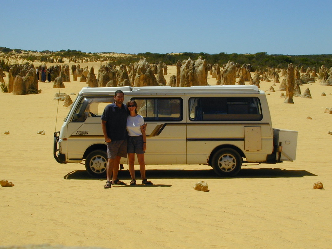 Camper van parked in the Pinnacles Desert Western Australia