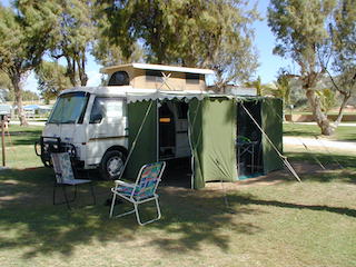 Nissan Urvan campervan with awning