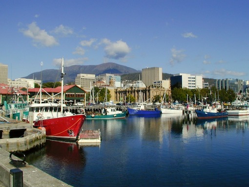 The city of Hobart, Tasmania, Australia