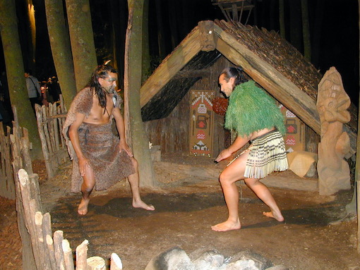 Maori men performing at Rotorua