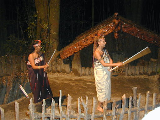 Women in traditional Maori costume
