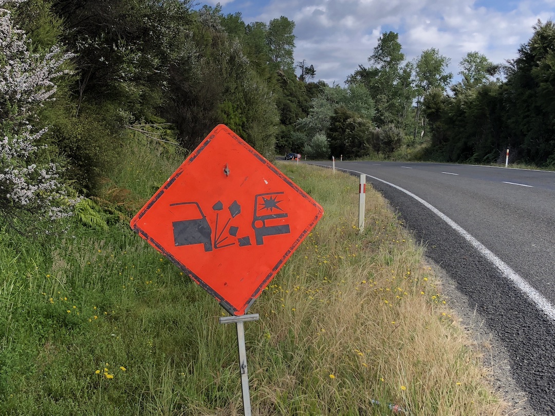 Roadworks ahead sign