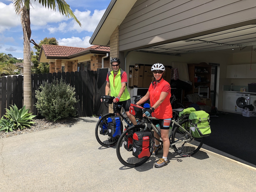 David and Sharon Schindler with the their bikes ready to start day one of their first ever cycling tour