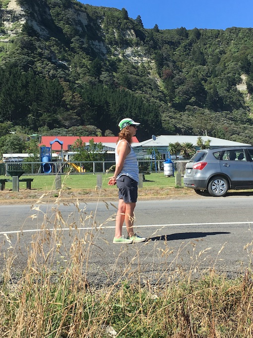 Sharon hitch hiking out East