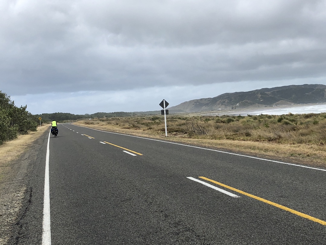 Cycling the road to Mahia Peninsula New Zealand