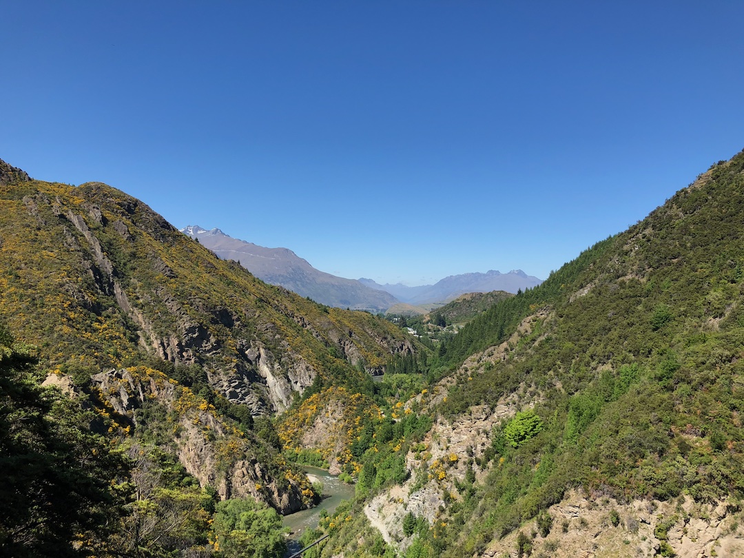 View from Sawpit Gully hiking trail towards Arrowtown
